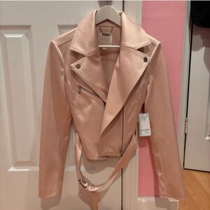NWT GUESS Women's Blush Leather Jacket